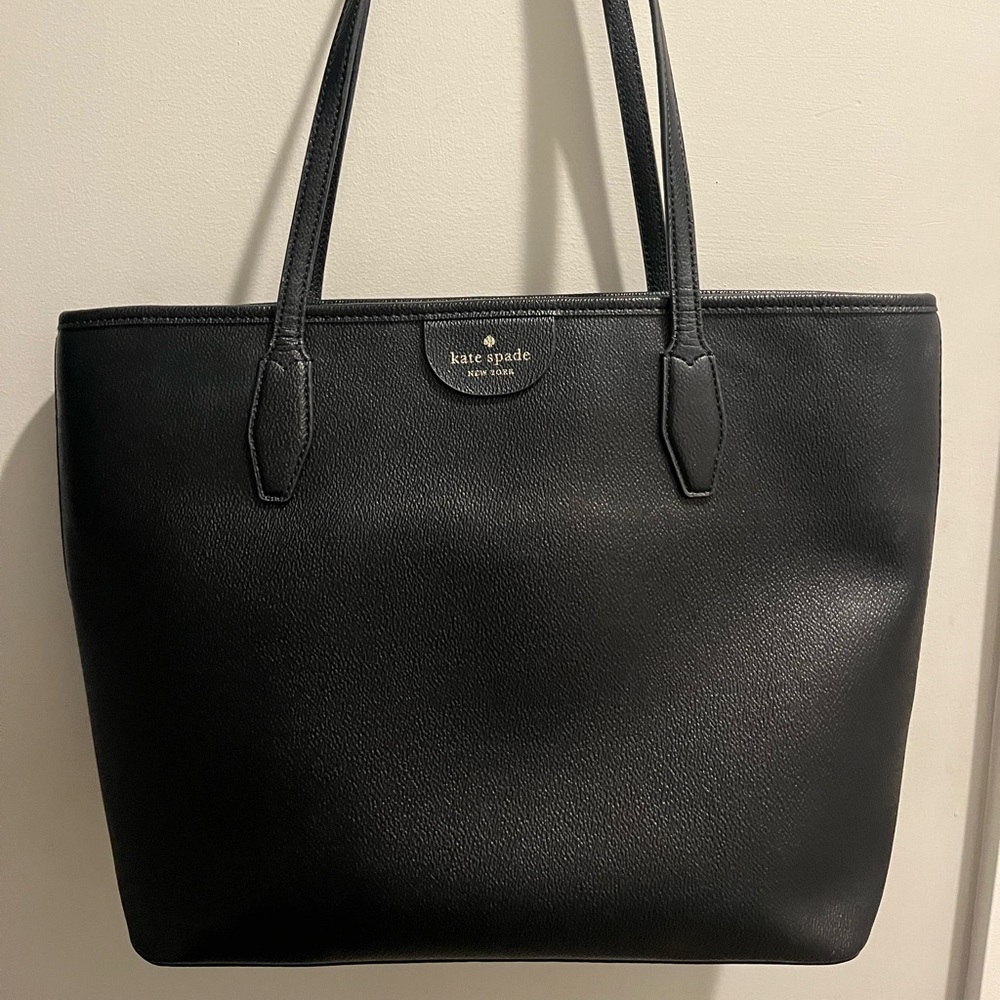 Kate Spade Black Leather Tote Structured Design